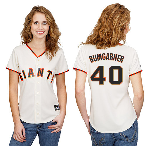 Madison Bumgarner #40 mlb Jersey-San Francisco Giants Women's Authentic Home White Cool Base Baseball Jersey